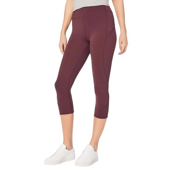 lululemon athletica Pants - Lululemon  In Movement Crop Everlux 19" Womens Cropped Leggings 10 Redwood EUC